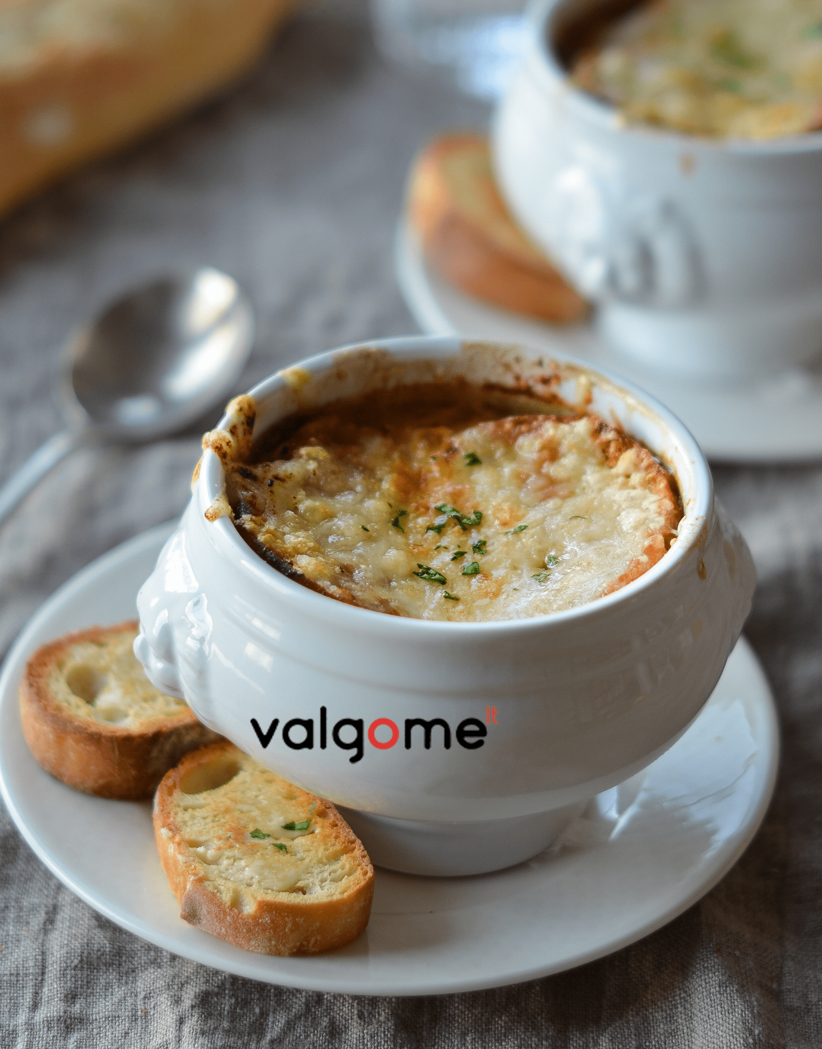 Paprasta prancūziška svogūnų sriuba su suriū ir bulvėmis pagal Beatą